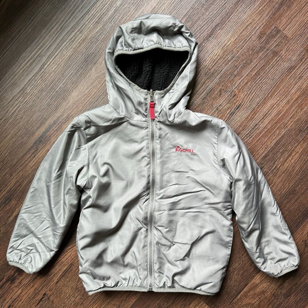 Kid's BIG CHILL Reversible Hooded Full Zip Jacket Coat Windbreaker Size 5/6 Boys